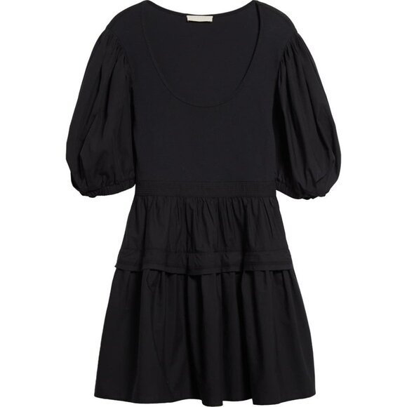 NEW ULLA JOHNSON Tilda BLACK Mixed Media Mini dress SIZE S - Picture 4 of 8